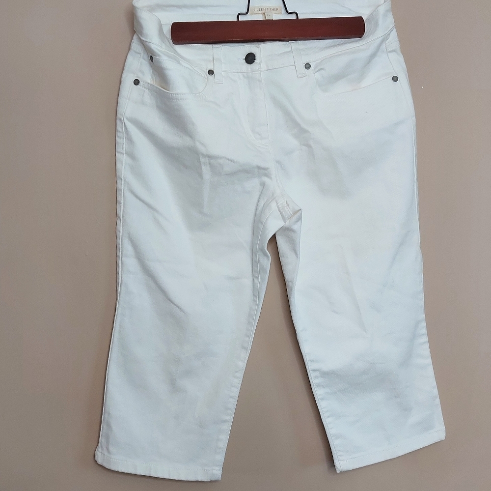 Eileen Fisher white slim capri eco collection P Medium